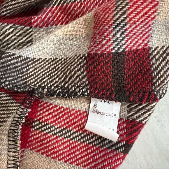 Unidear open waterfall front Unidear Flannel plaid vest size M cotton Blend - Picture 5 of 7